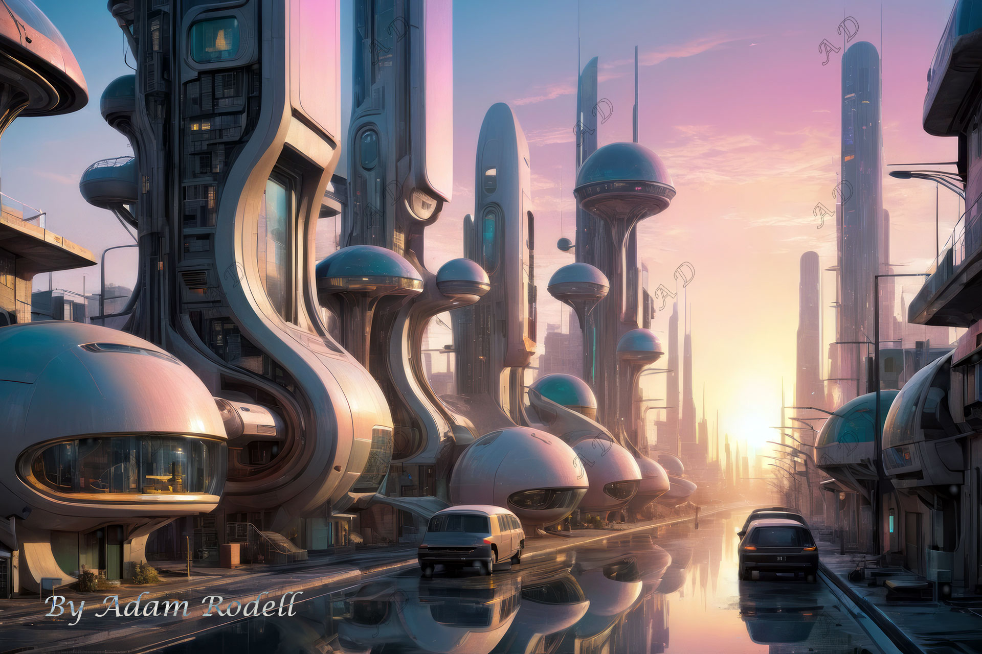 Sci-Fi PLACES. Art by Adam Rodell