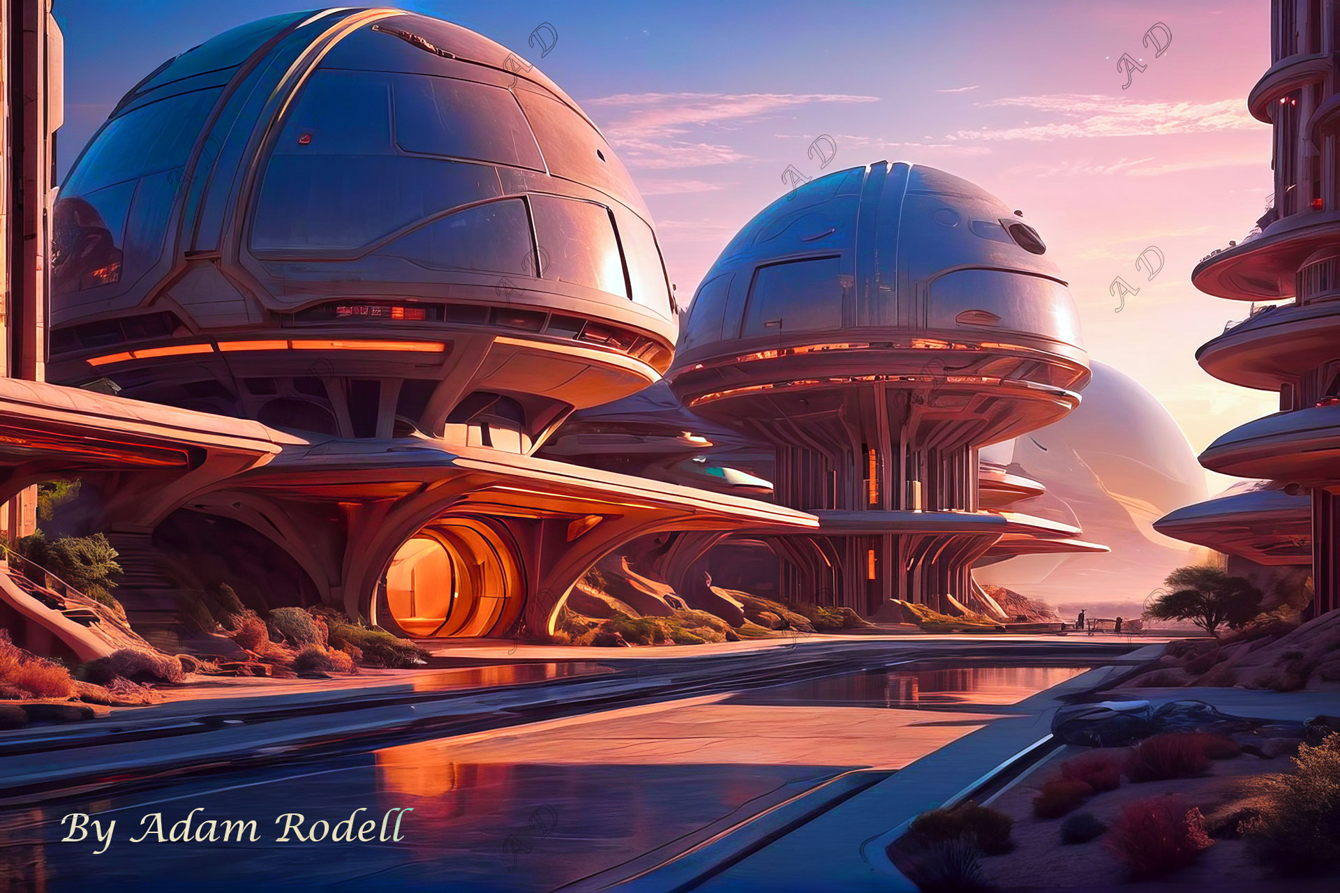 Sci-Fi PLACES. Art by Adam Rodell