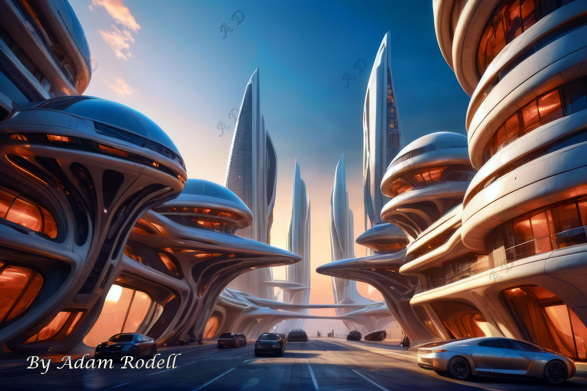 Sci-Fi PLACES. Art by Adam Rodell