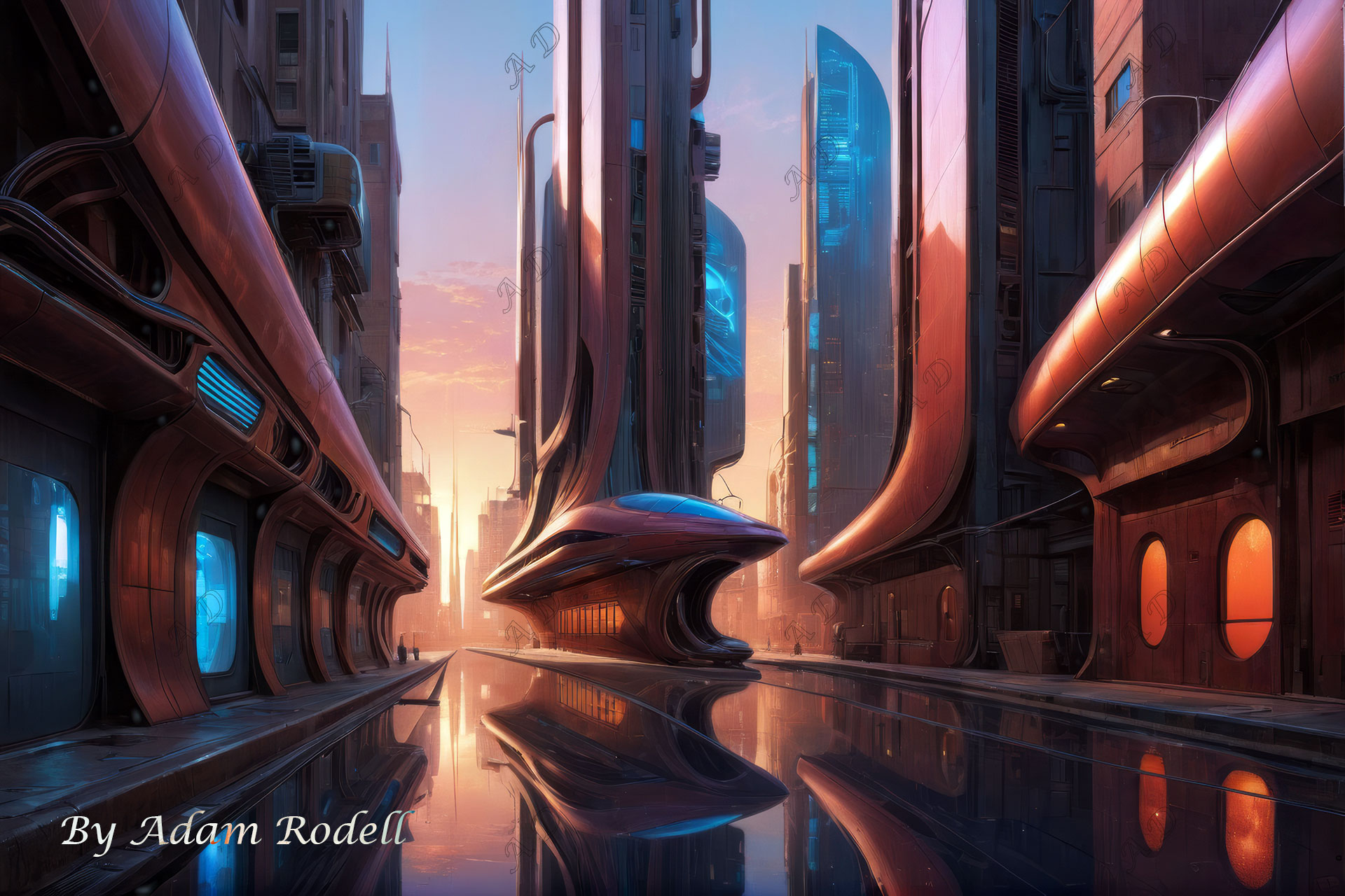 Sci-Fi PLACES. Art by Adam Rodell