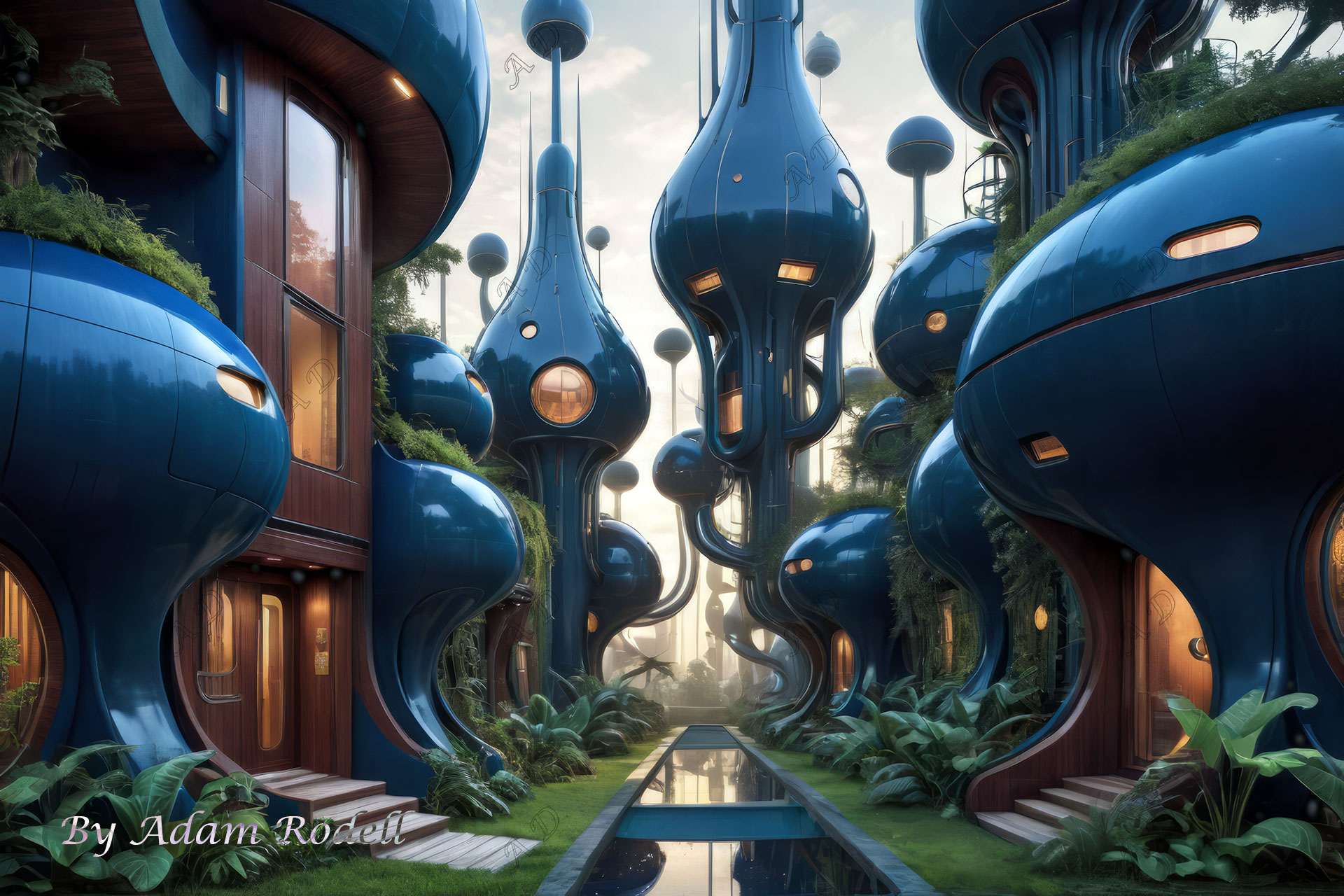 Sci-Fi PLACES. Art by Adam Rodell