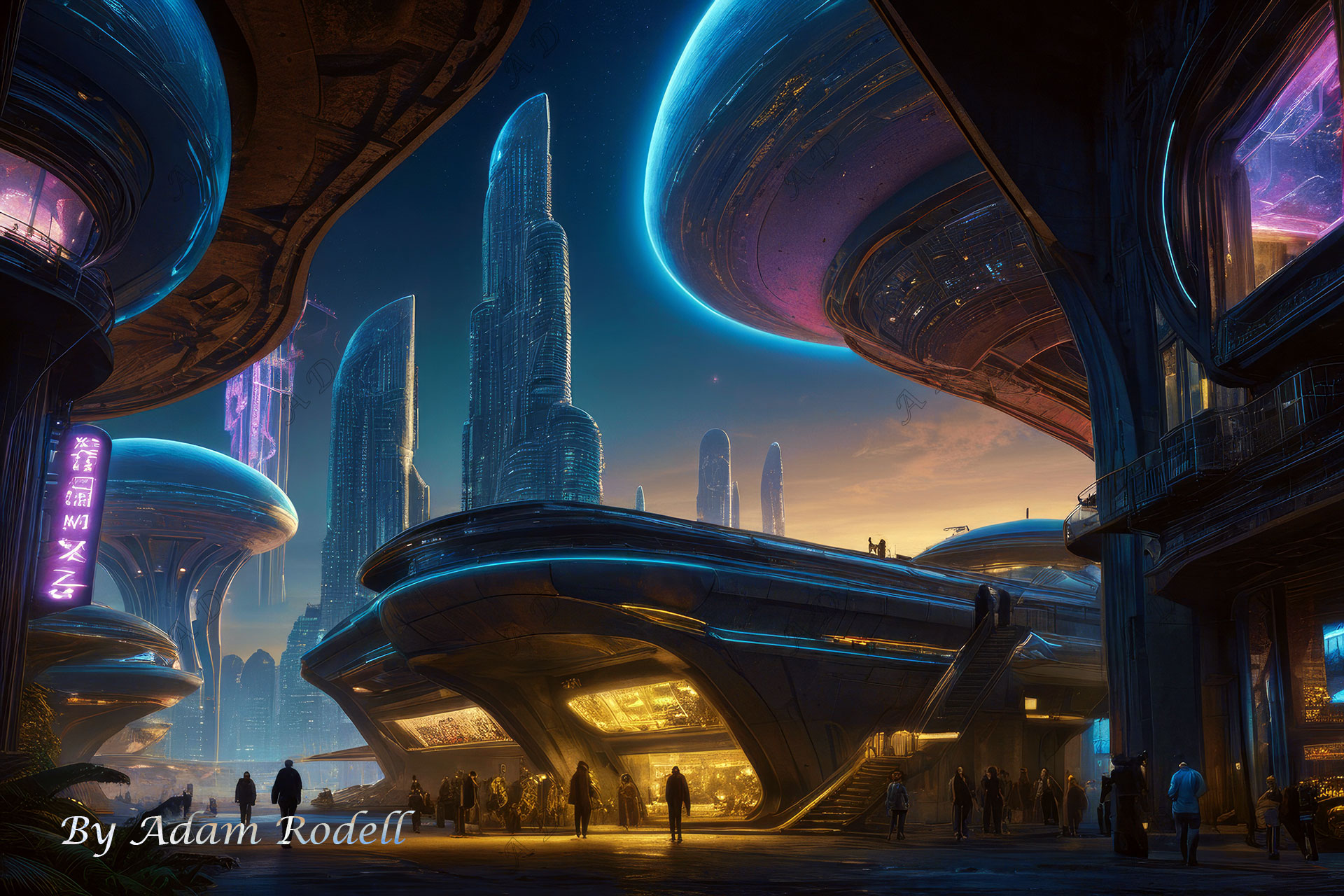 Sci-Fi PLACES. Art by Adam Rodell