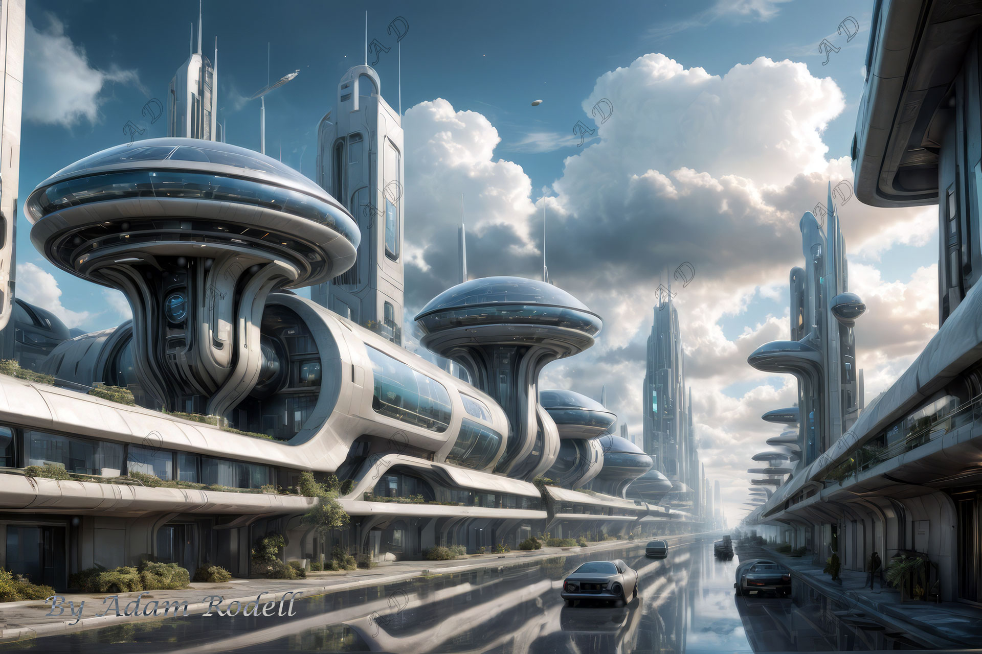 Sci-Fi PLACES. Art by Adam Rodell