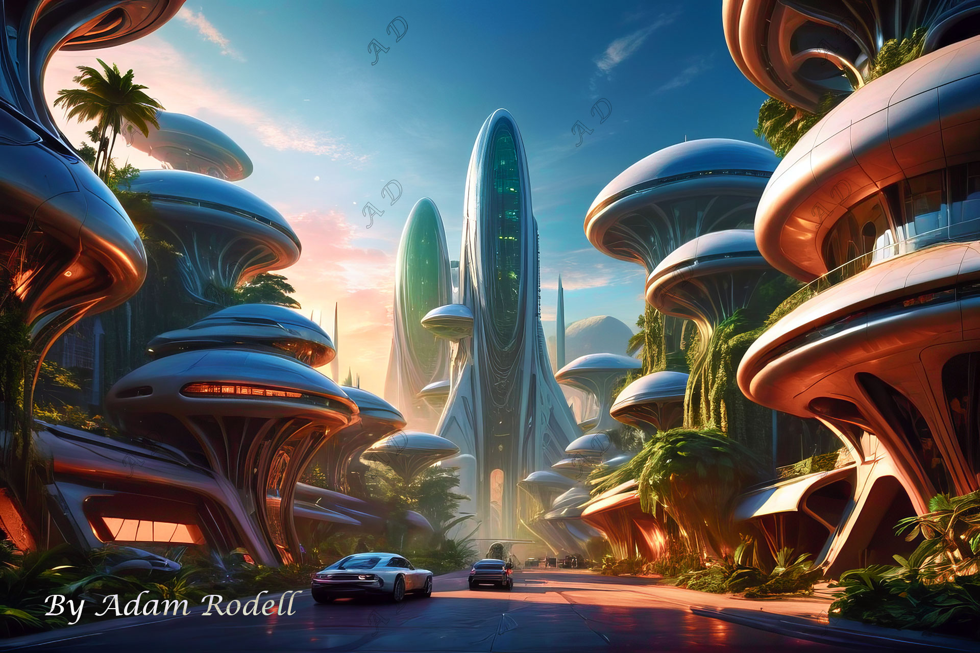 Sci-Fi PLACES. Art by Adam Rodell