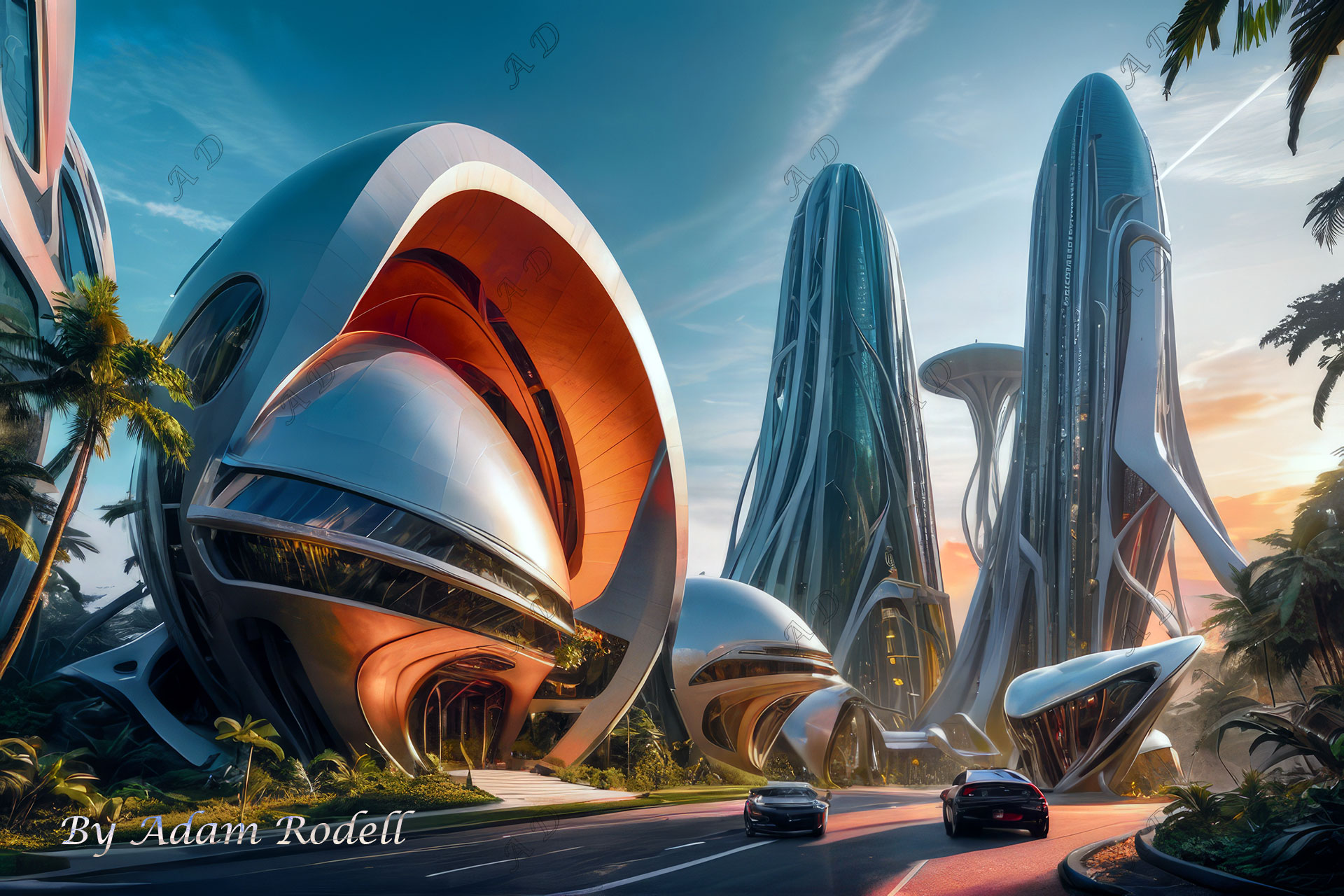 Sci-Fi PLACES. Art by Adam Rodell