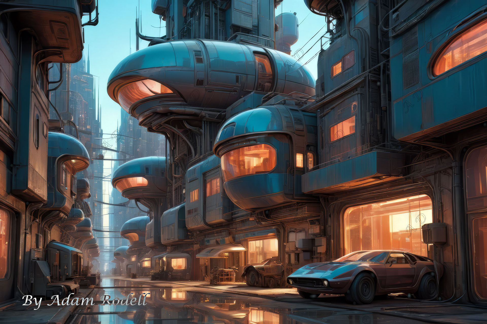 Sci-Fi PLACES. Art by Adam Rodell