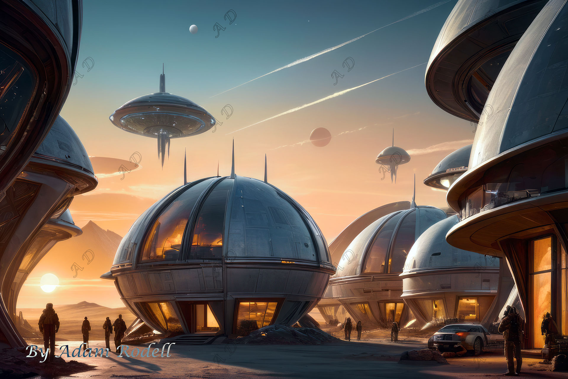 Sci-Fi PLACES. Art by Adam Rodell