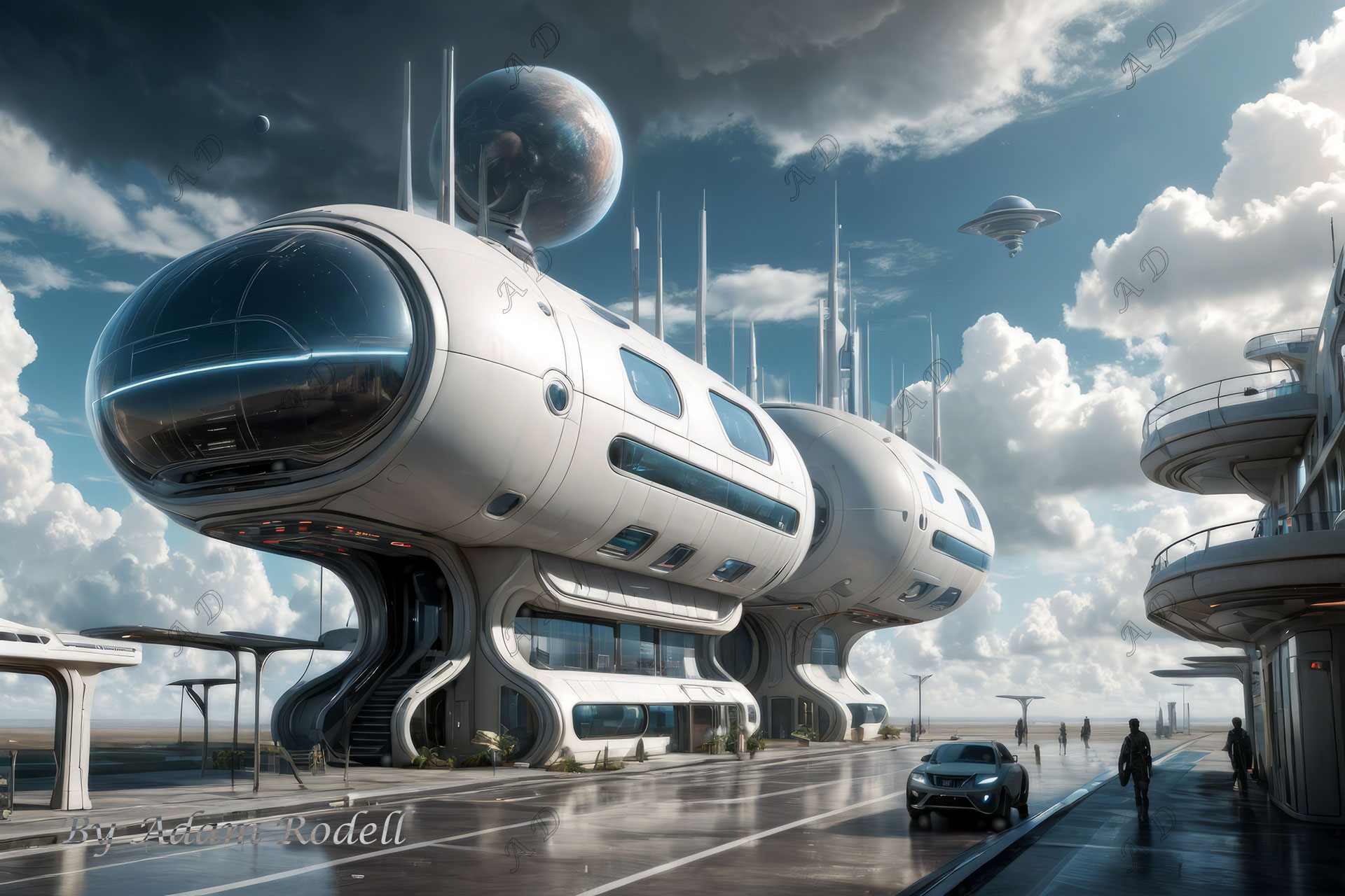 Sci-Fi PLACES. Art by Adam Rodell