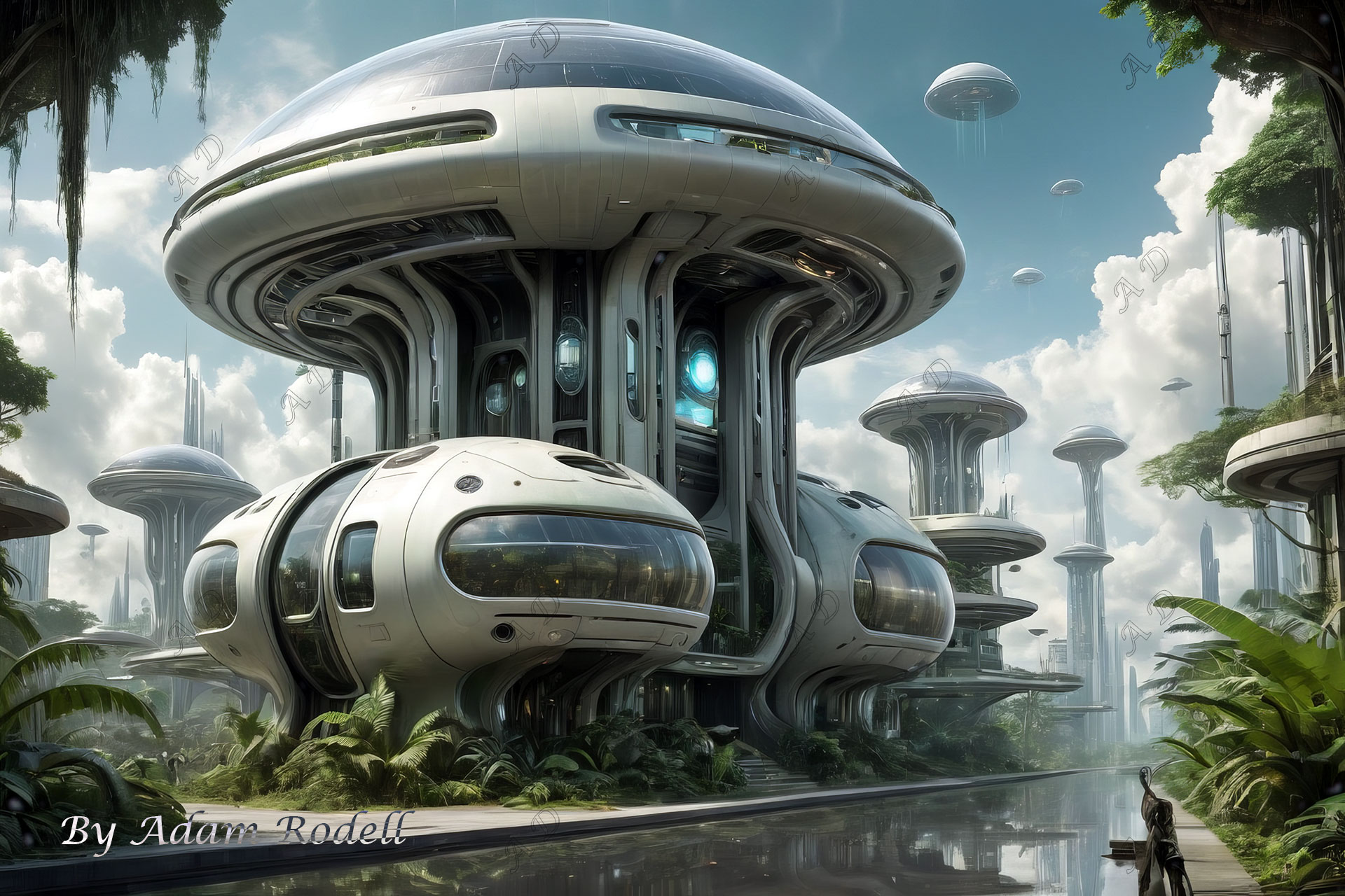 Sci-Fi PLACES. Art by Adam Rodell