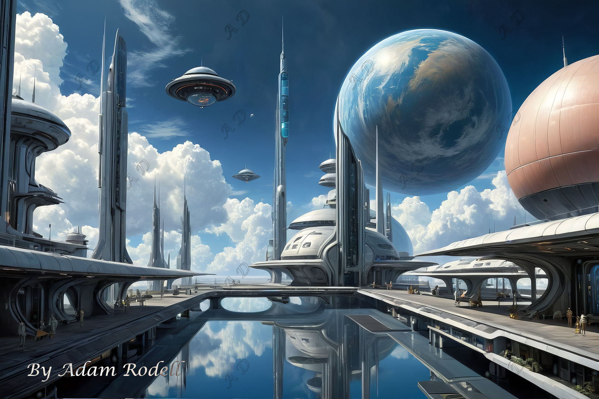 Sci-Fi PLACES. Art by Adam Rodell