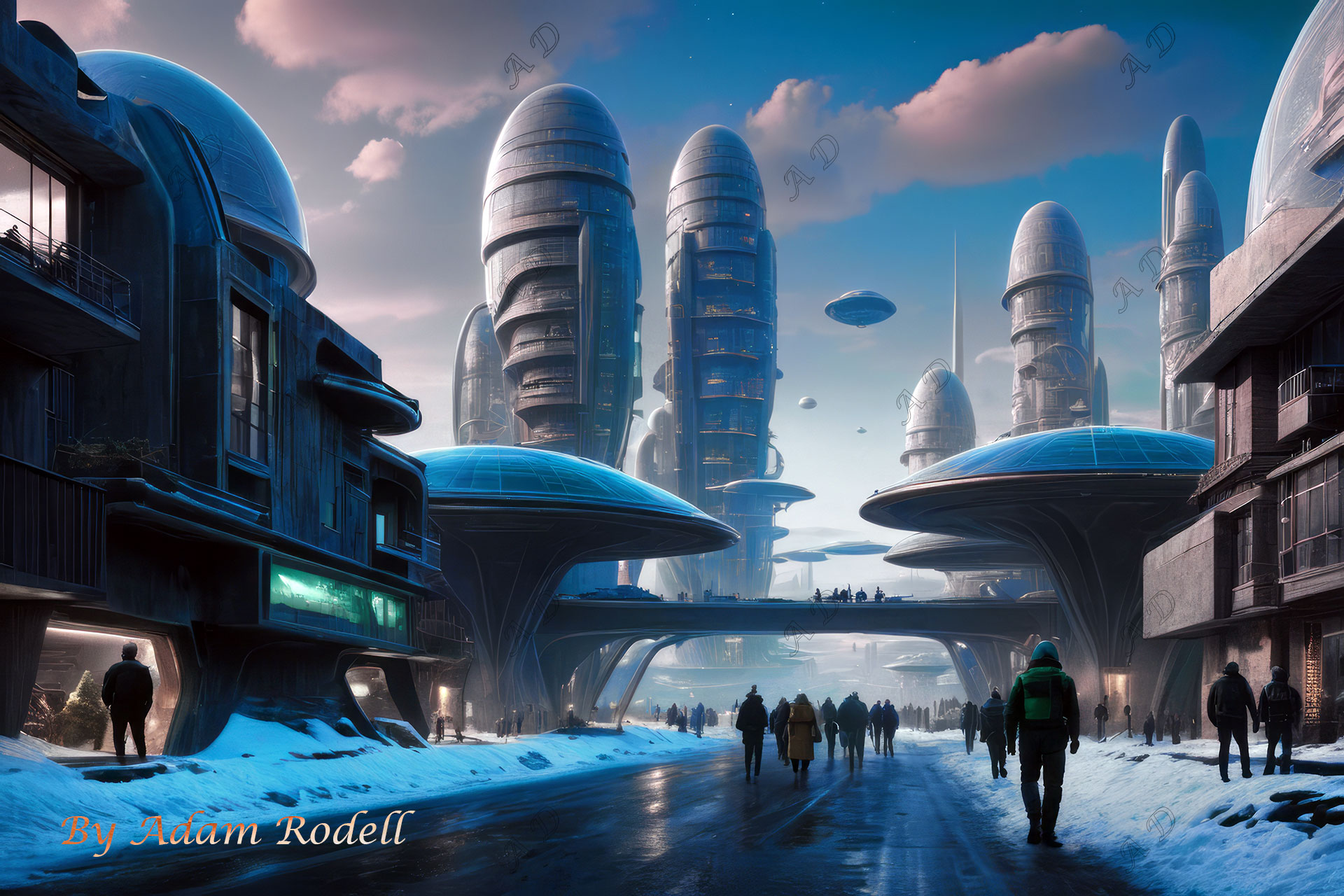 Sci-Fi PLACES. Art by Adam Rodell