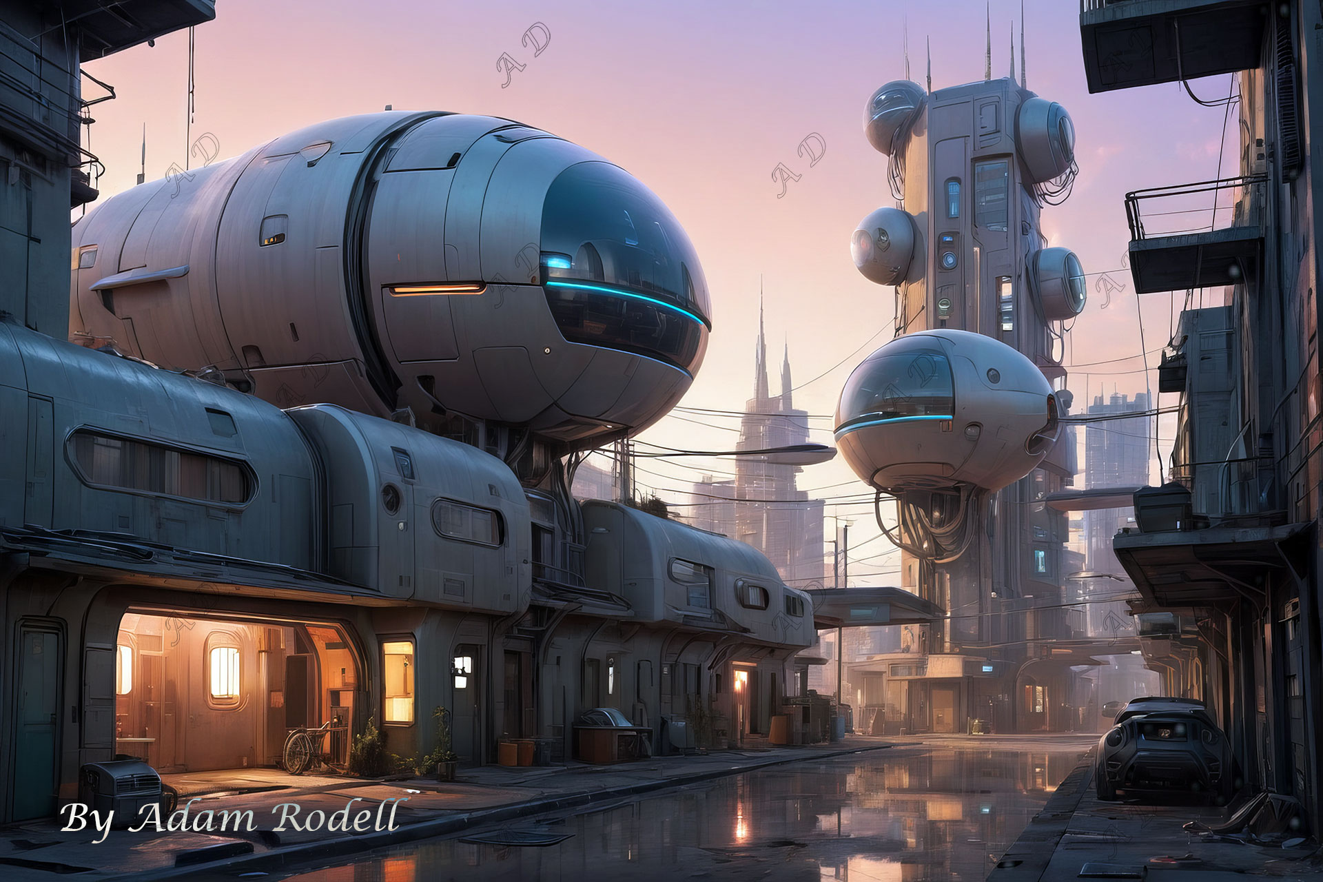 Sci-Fi PLACES. Art by Adam Rodell