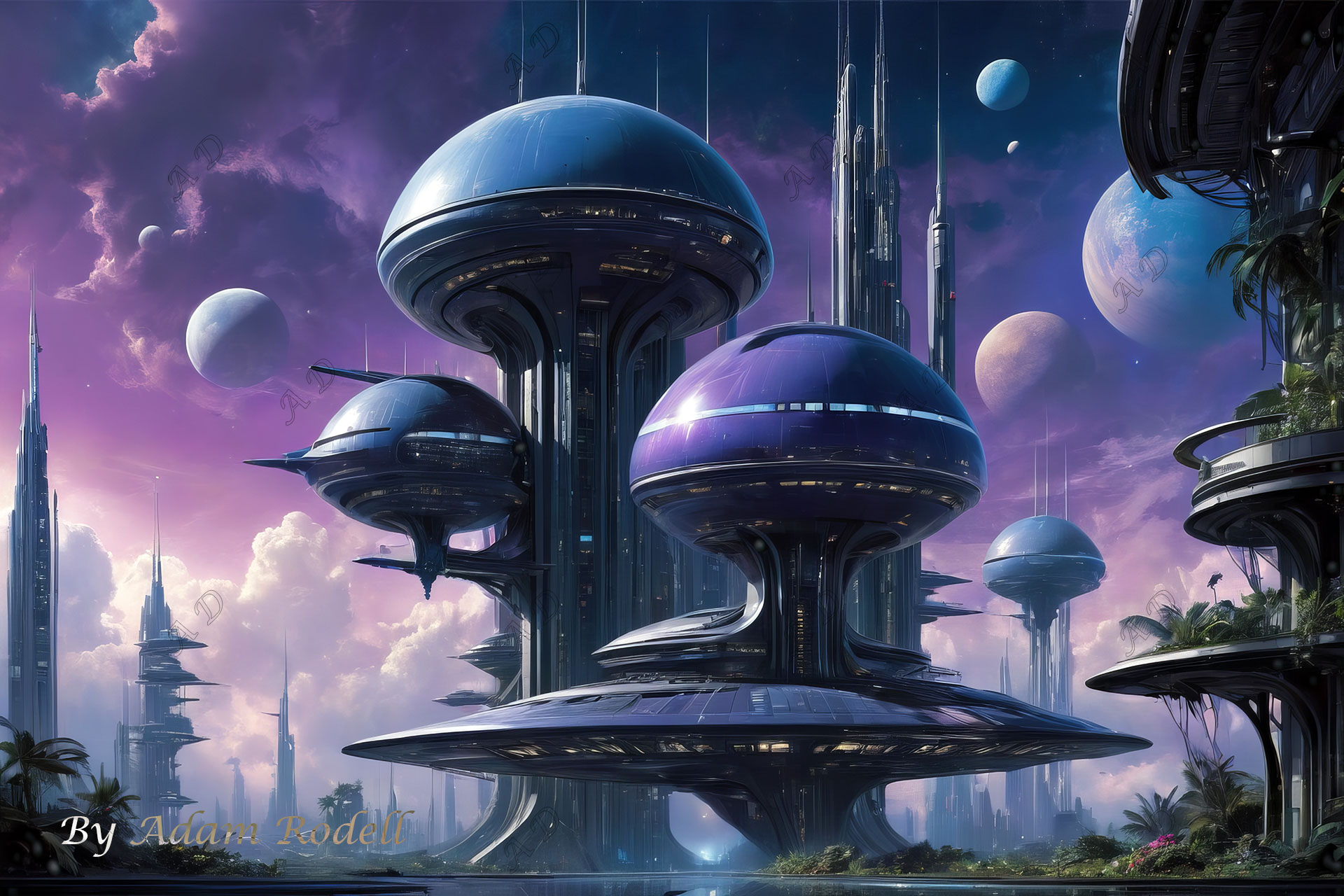 Sci-Fi PLACES. Art by Adam Rodell