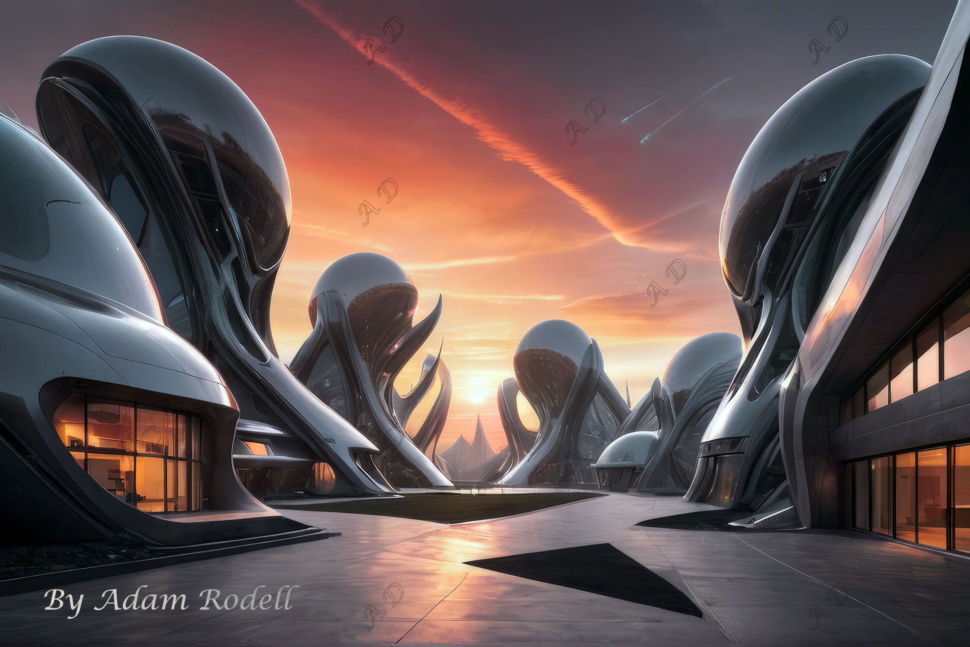 Sci-Fi PLACES. Art by Adam Rodell