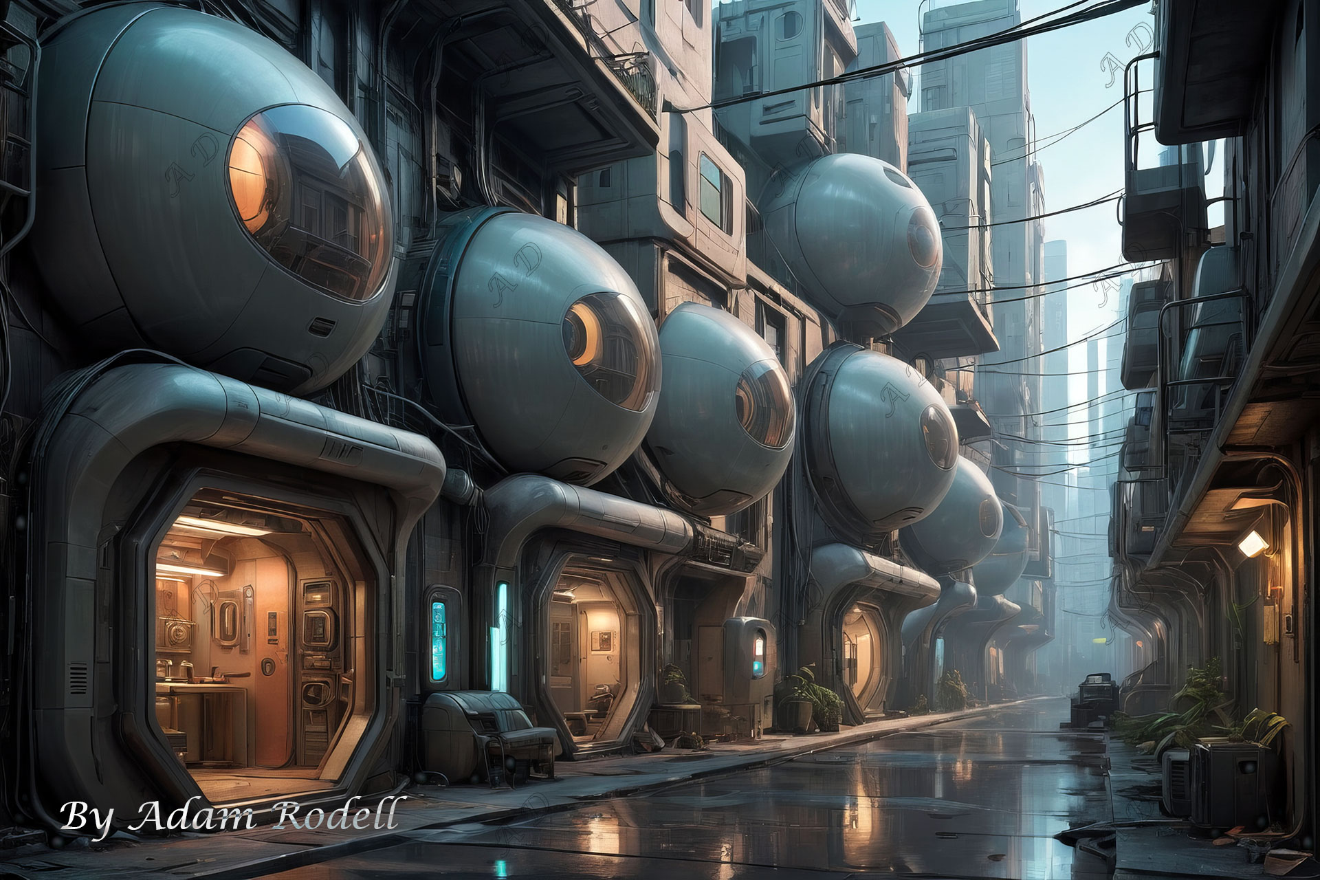 Sci-Fi PLACES. Art by Adam Rodell