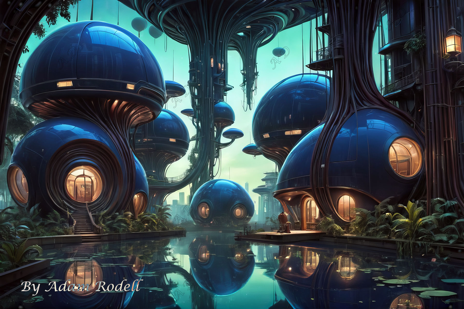 Sci-Fi PLACES. Art by Adam Rodell