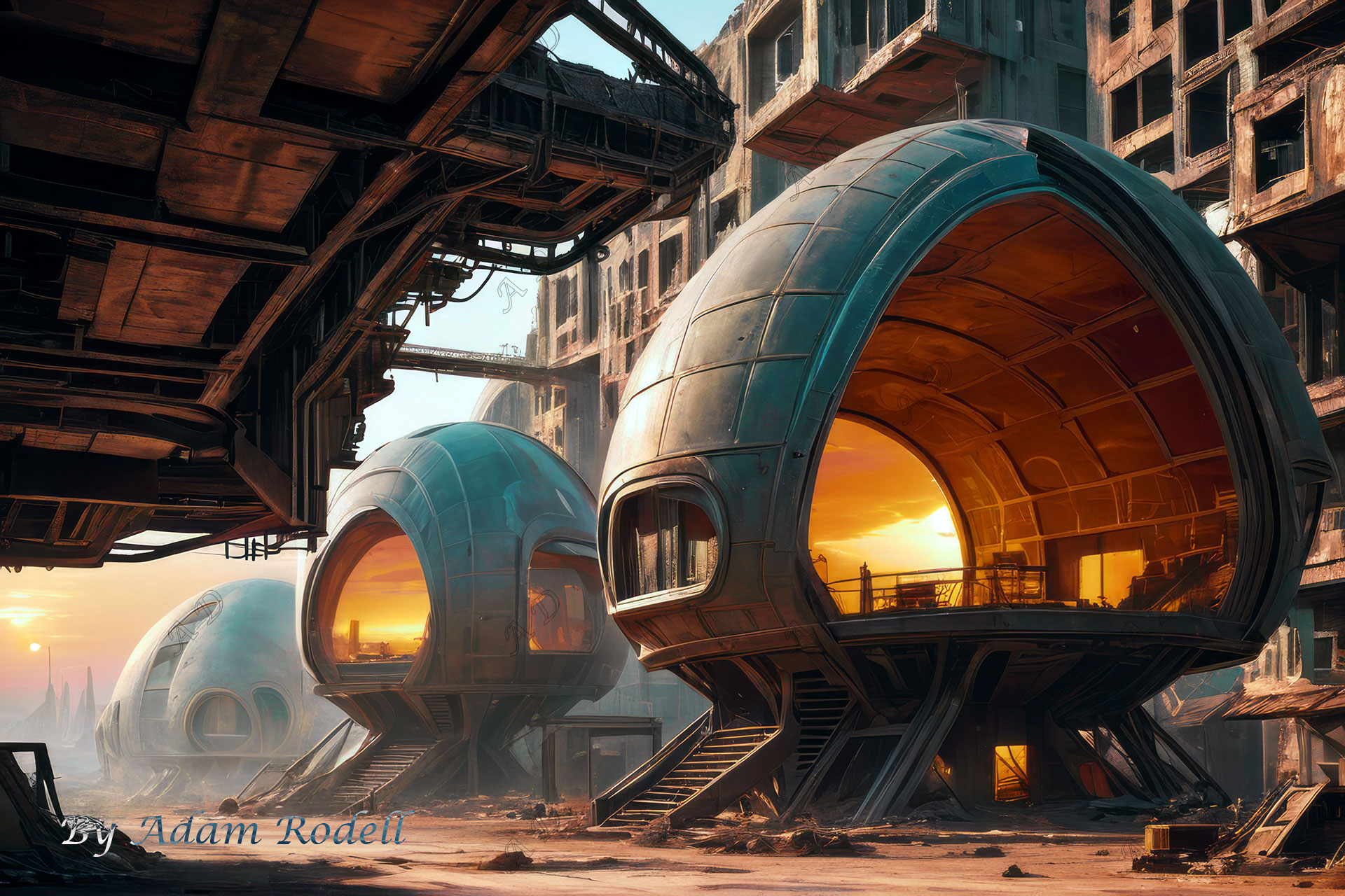 Sci-Fi PLACES. Art by Adam Rodell