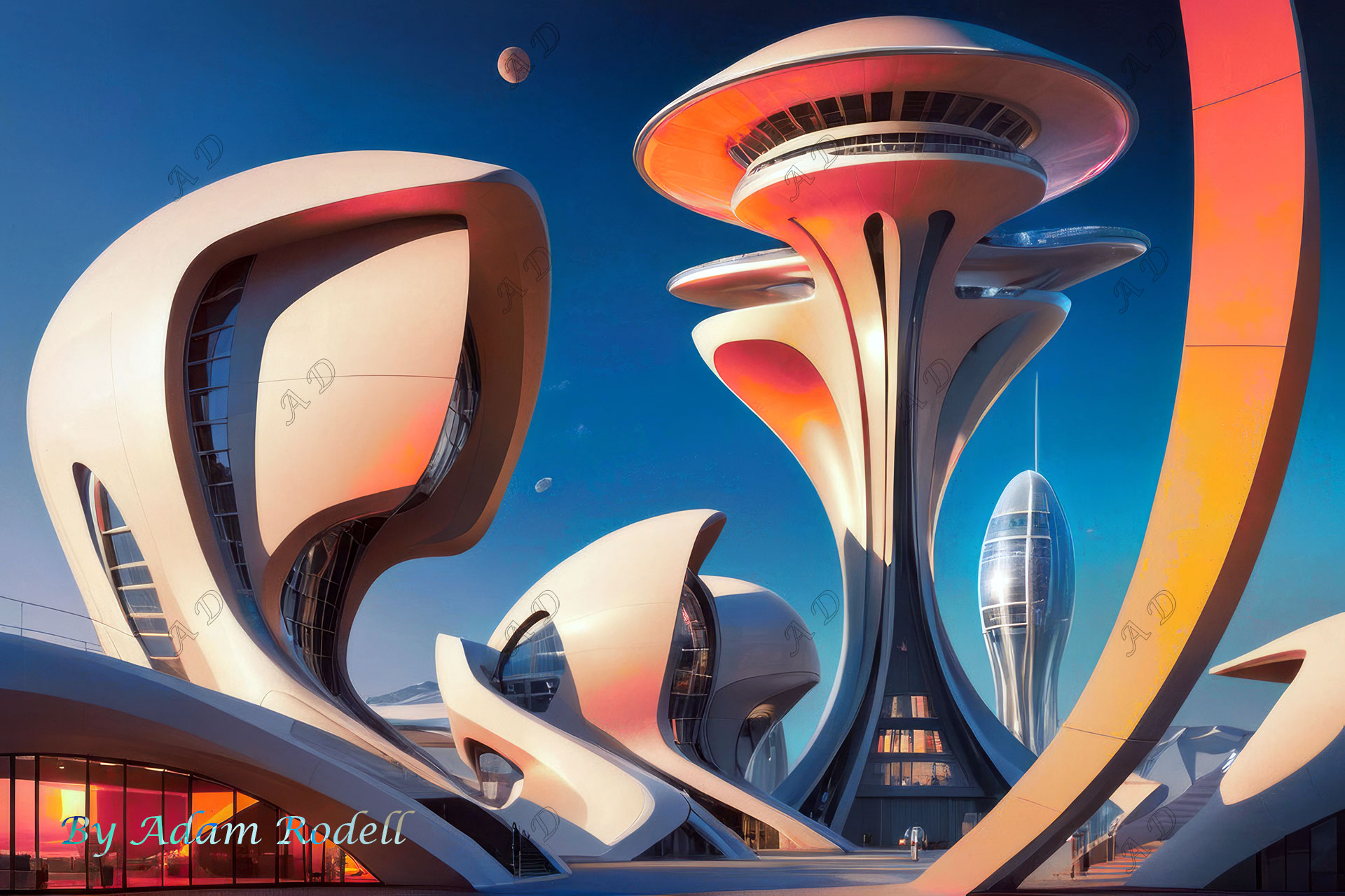 Sci-Fi PLACES. Art by Adam Rodell