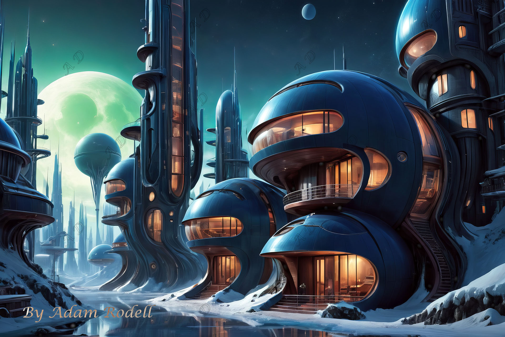 Sci-Fi PLACES. Art by Adam Rodell