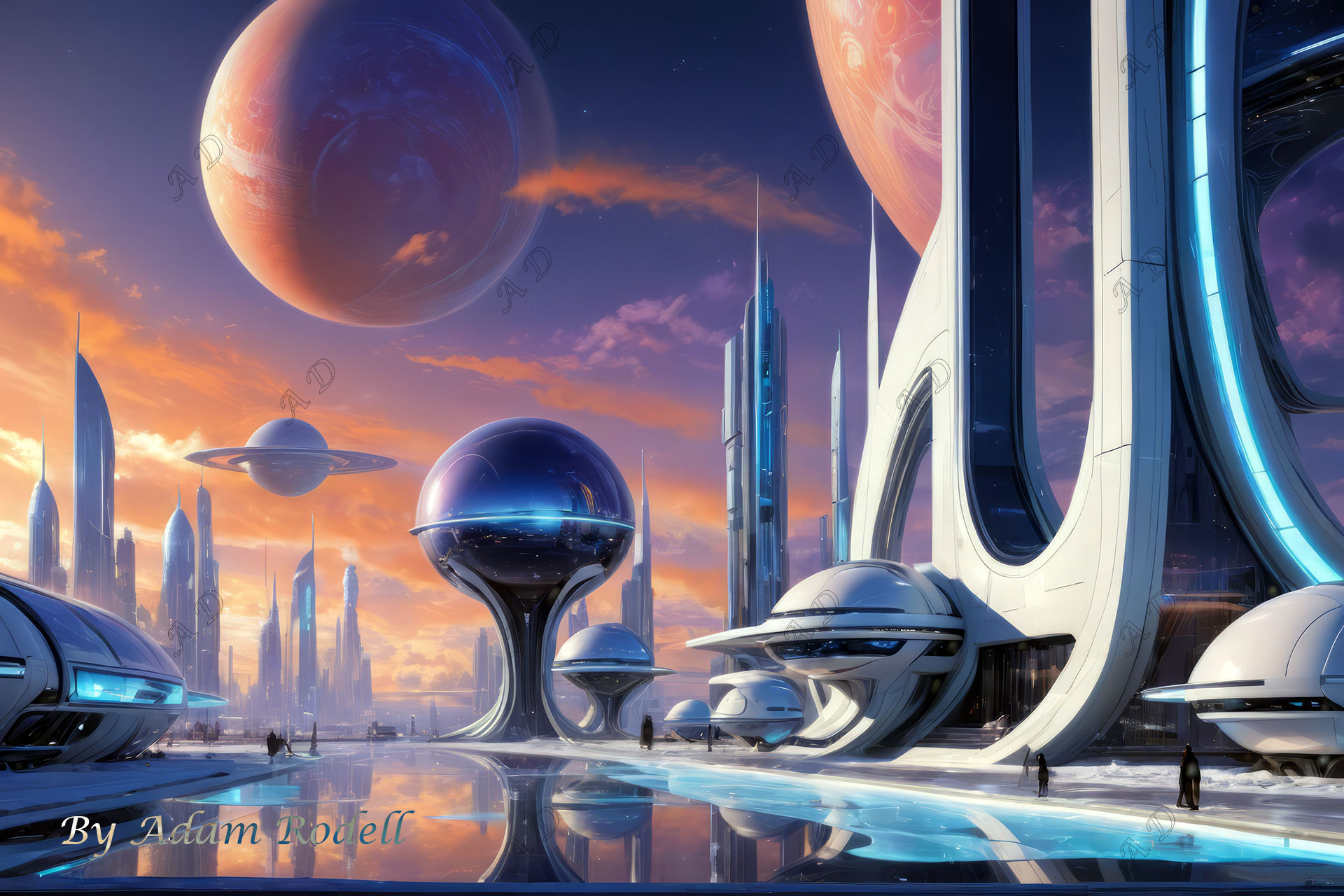 Sci-Fi PLACES. Art by Adam Rodell