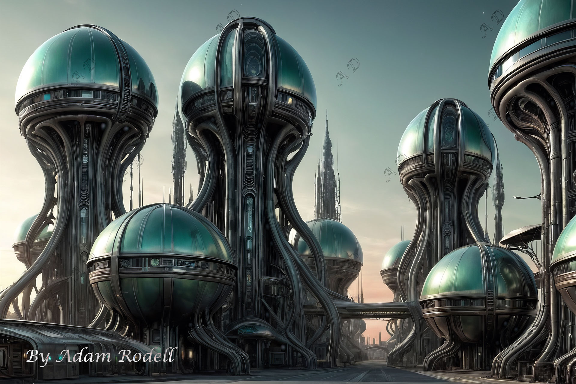 Sci-Fi PLACES. Art by Adam Rodell