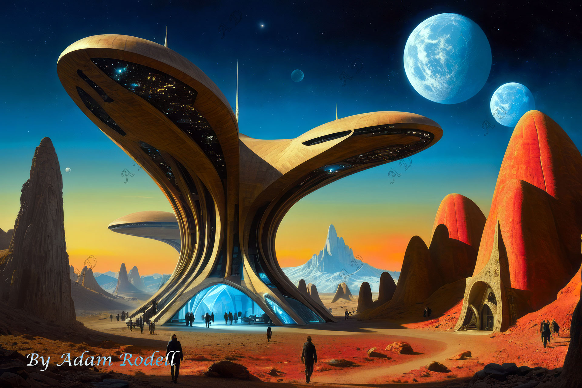 Sci-Fi PLACES. Art by Adam Rodell