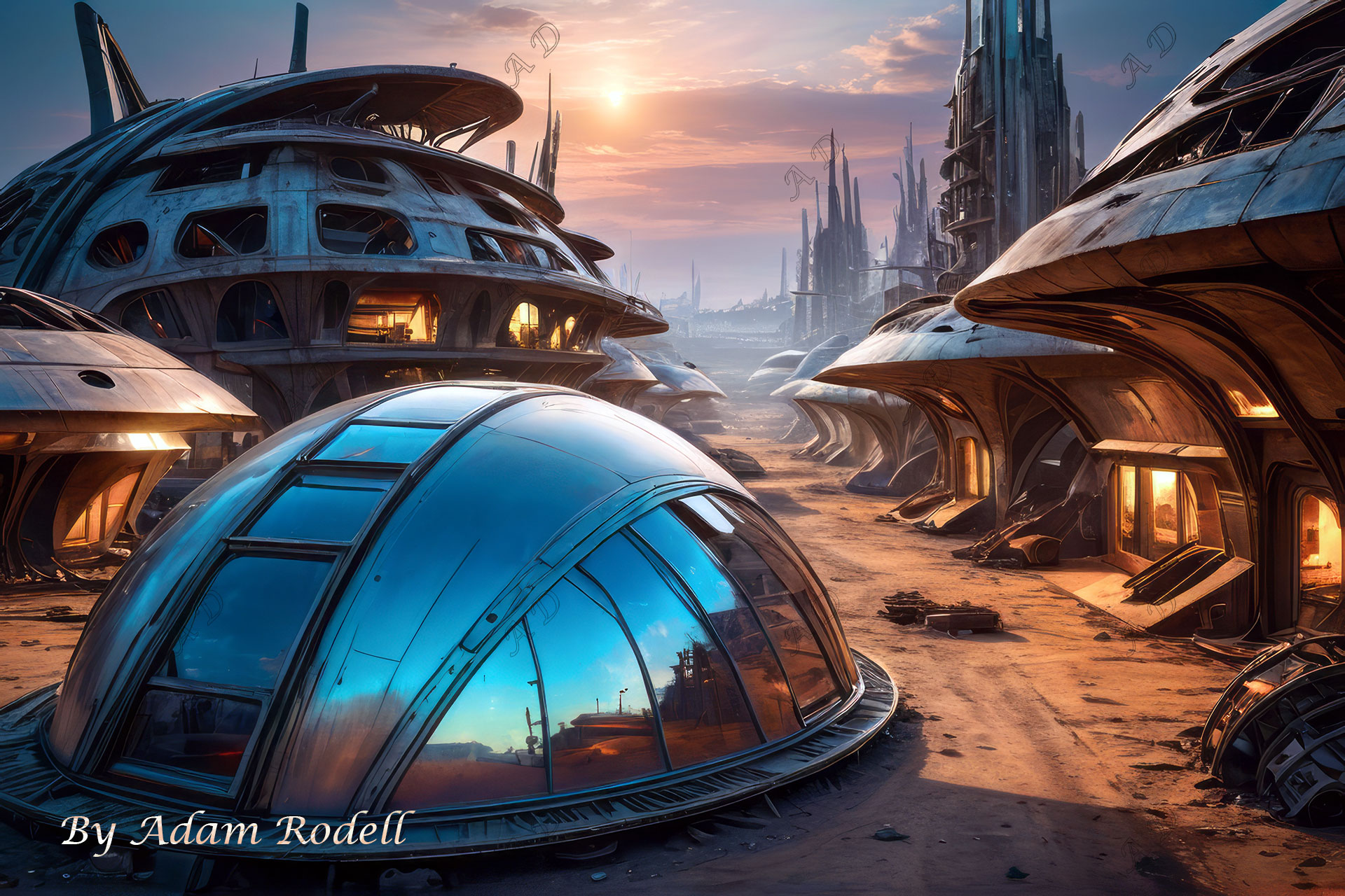 Sci-Fi PLACES. Art by Adam Rodell