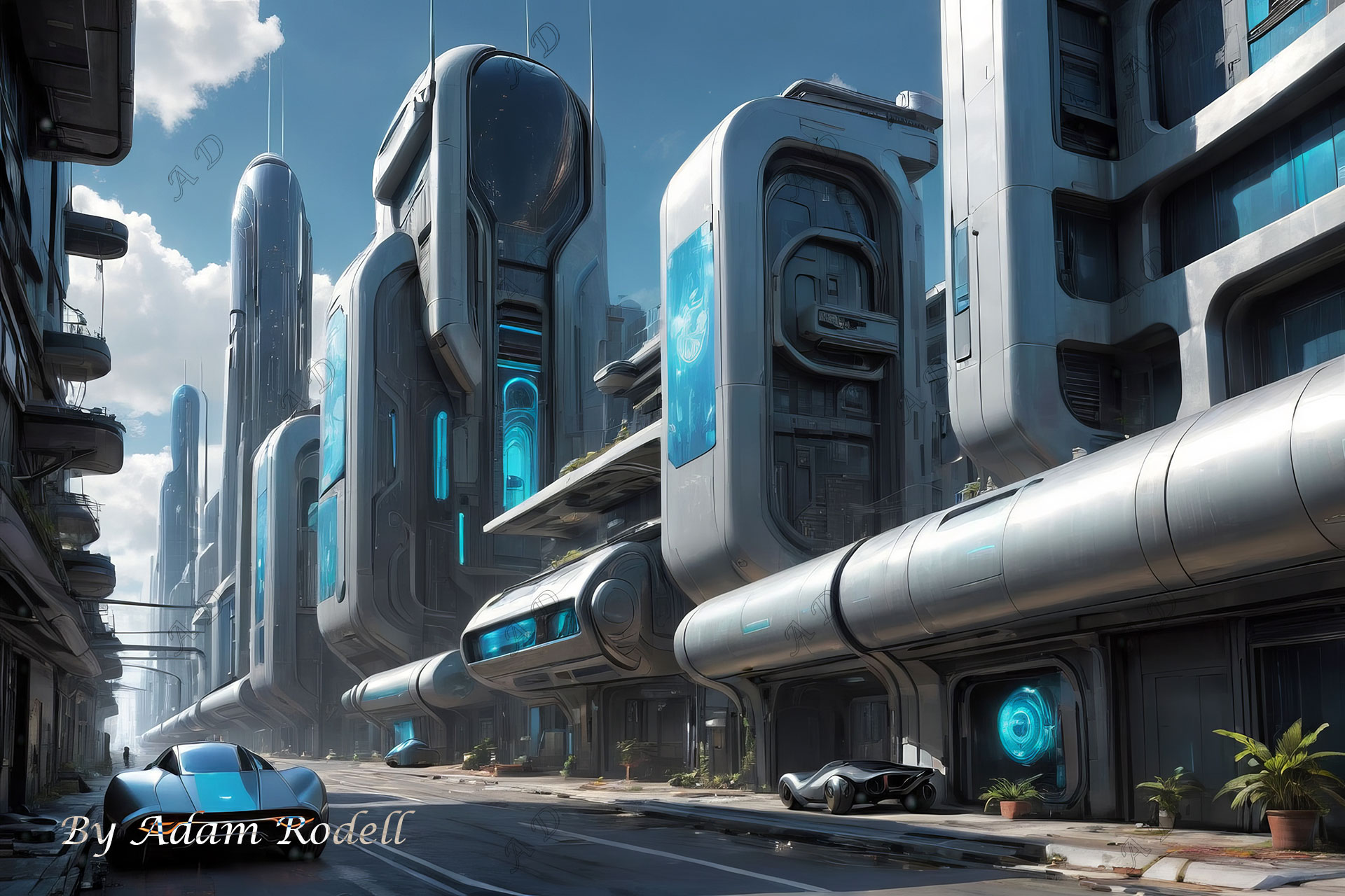 Sci-Fi PLACES. Art by Adam Rodell