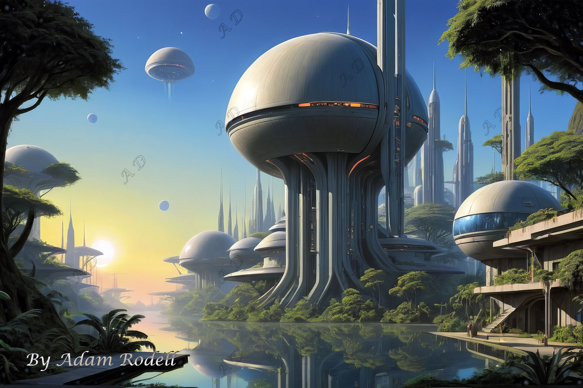 Sci-Fi PLACES. Art by Adam Rodell