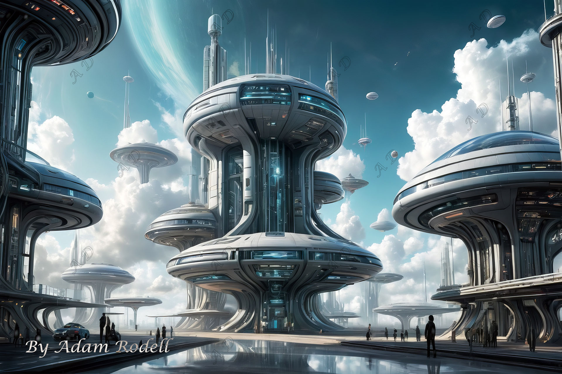 Sci-Fi PLACES. Art by Adam Rodell