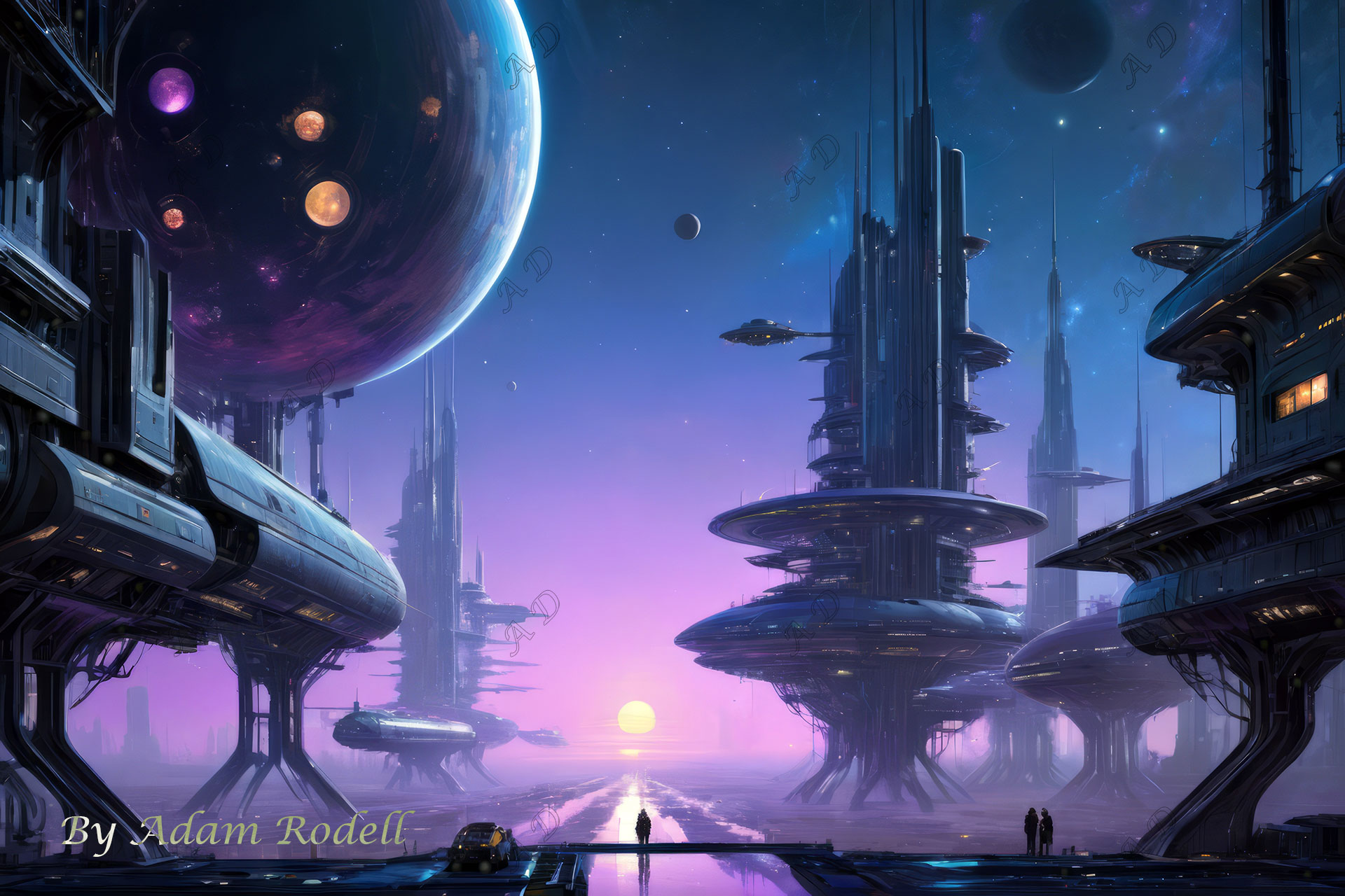 Sci-Fi PLACES. Art by Adam Rodell